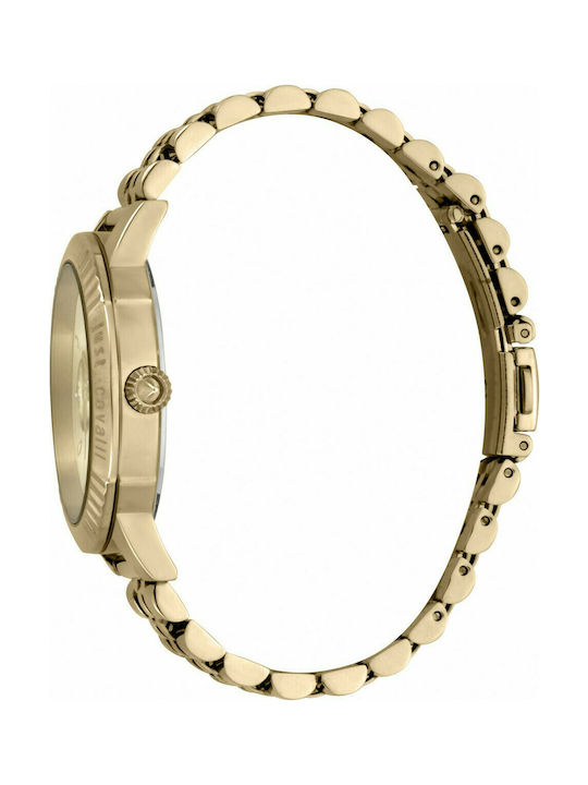 Just Cavalli XL Watch Chronograph with Gold Metal Bracelet