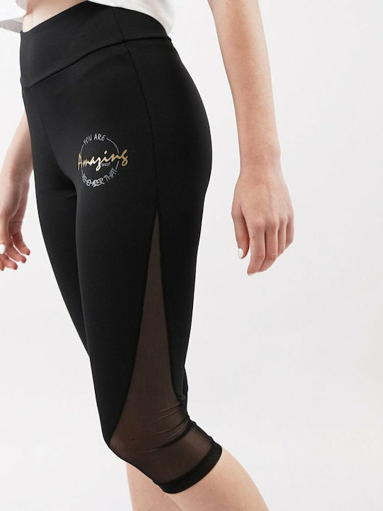 65762 Schulung Frauen Capri Leggings Schwarz