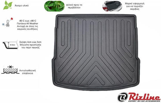 Rizline Trunk Mats Tray Type 1pcs from Rubber for BMW X1 Black