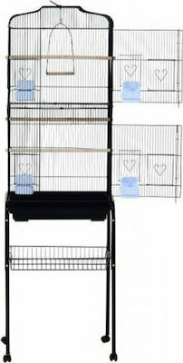 HomCom Bird Cage Metal Parrot Cage 47.5x37x153cm. D10-019BK