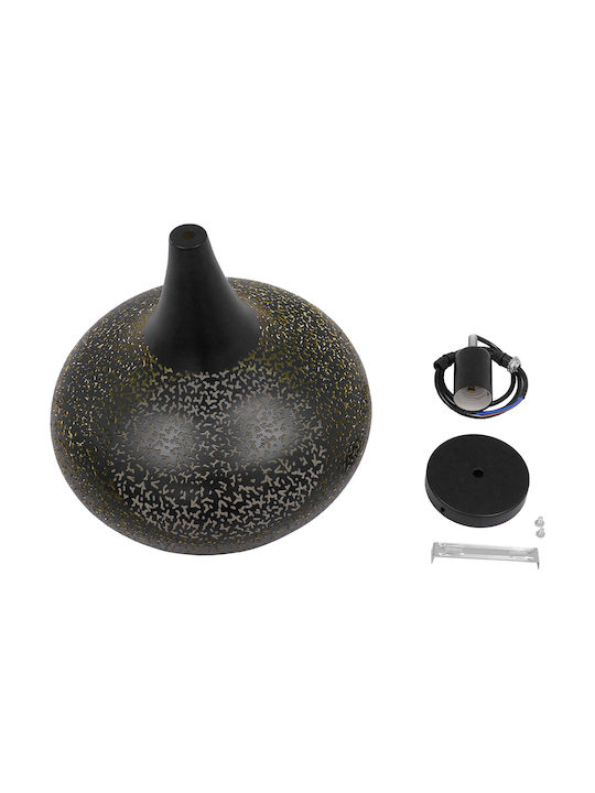 GloboStar Janis Black Bell Pendant Ceiling Light with E27 Socket 30x30x30cm