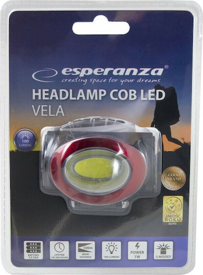 Esperanza Headlamp LED with Maximum Brightness 100lm Black