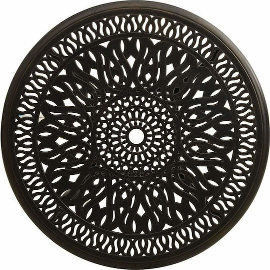 Garten- und Terrassentisch aus Schmiedeeisen für kleine Außenräume Aluminium Bronze 90x90x74cm