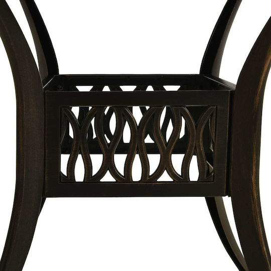 Garten- und Terrassentisch aus Schmiedeeisen für kleine Außenräume Aluminium Bronze 90x90x74cm