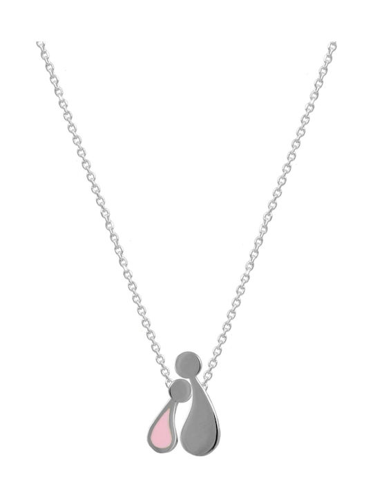 925 Sterling Silver Double Family Necklace FD2MDS