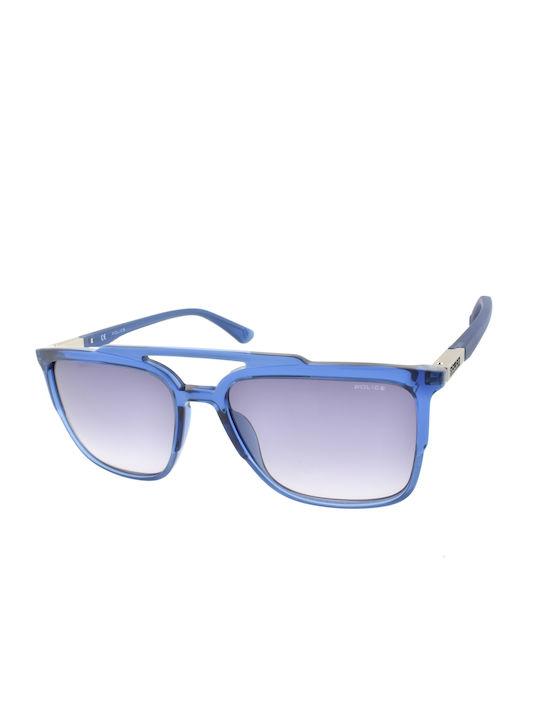 Police Brooklyn Men's Sunglasses with Blue Acetate Frame SPL363 0955