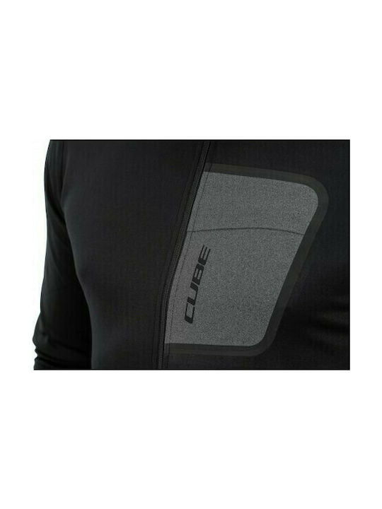 CUBE ATX Full Zip L/S Men's Long Sleeve Mountain Bike Jersey Black