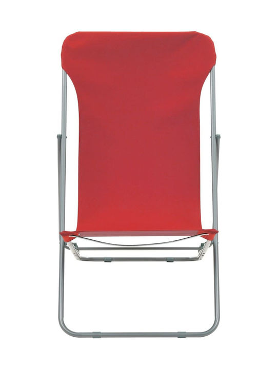 Liegestühle Metall mit Rot Stoff 2Stück 75x57x99cm