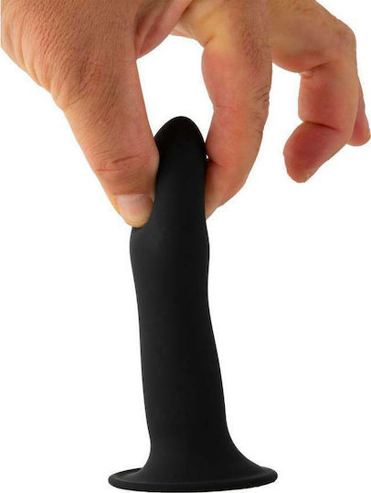 Dream Toys Solid Love Premium Dildo with Suction Cup Glass Dildo With Suction Cup Black 13cm