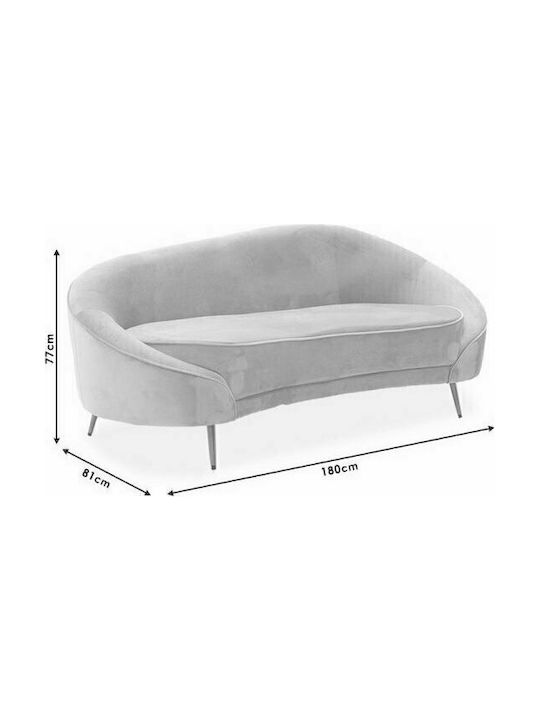 Amora Dreisitzer Sofa Samt Forest Green / Gold 180x81x77cm