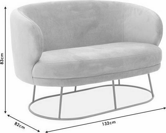 Gloria Two-Seater Velvet Sofa Decayed Apple Gold 132x82x83 cm