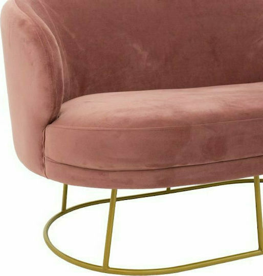 Gloria Two-Seater Velvet Sofa Decayed Apple Gold 132x82x83 cm