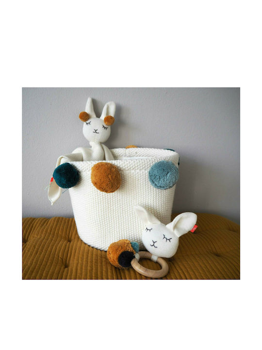 Kikadu Children's Storage Basket made of Fabric Organic White 3pcs