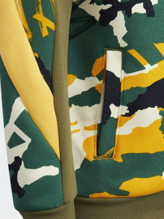 Αθλητική Παιδική Ζακέτα Φούτερ Fleece με Κουκούλα Πολύχρωμη