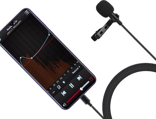 Puluz PU424 Electret Microphone 3.5mm Πέτου, Clip On Journalistic