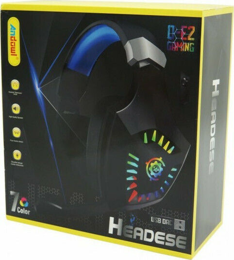 Andowl Q-E2 Over Ear Gaming Headset με σύνδεση USB Μπλε