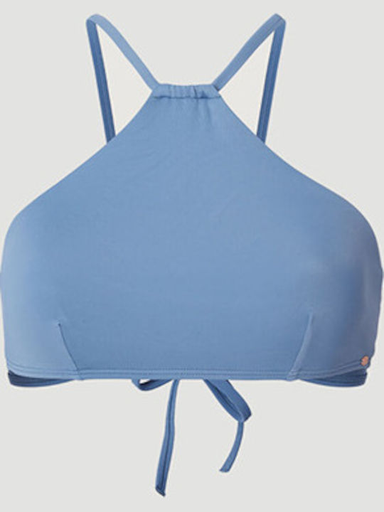High Neck Bikini Top Blue