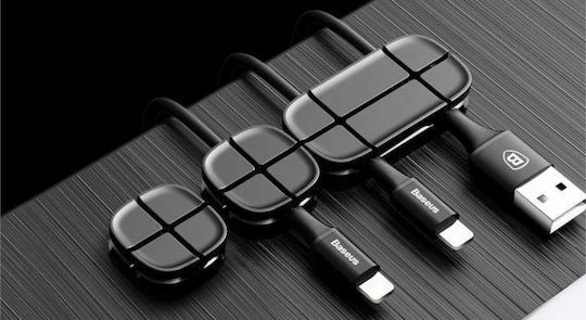 Baseus ACTSJ-01 Clipsuri de Organizare a Cablurilor 3buc Negru