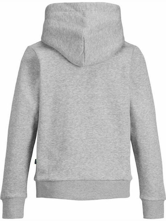 Jack & Jones Kinder Sweatshirt mit Kapuze und Taschen Light Grey Melange