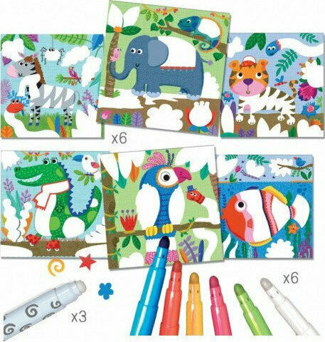 Crealign Painting Magic Markers Jungle Animals for Children 3+ years Years
