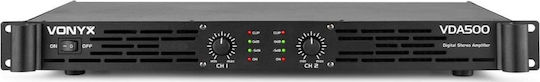 Vonyx VDA500 PA Power Amplifier 2 Channels 125W/4Ω 90W/8Ω with Cooling System Black