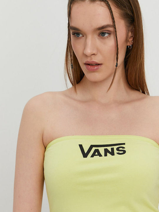 Flying V Women's Summer Blouse Cotton Strapless Green