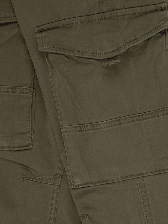 Kinder Schlaghose Cargo Stoff Khaki