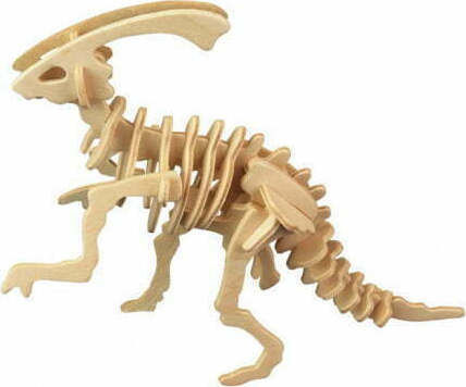 Anelixi Wooden Construction Toy Assembled Construction: Parasaurolophus in Blister for Children 3+ years+ Years