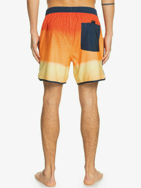 Quiksilver Massive Scallop Volley 16 Herren Badebekleidung Shorts Orange mit Mustern