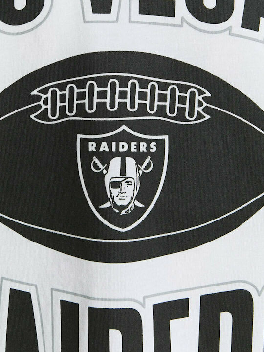 New Era Las Vegas Raiders Bărbați T-shirt Sportiv cu Mânecă Scurtă Alb