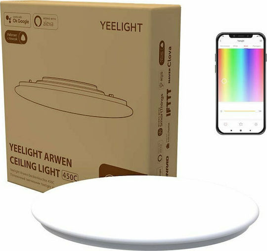 Yeelight Arwen Ceiling Light 450C Rotund În aer liber Panou LED Putere 50W cu Alb Rece Lumini 49.5x49.5cm.