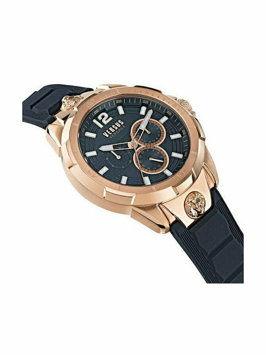 Versus by Versace Runyon Ανδρικό Ρολόι 44mm Χρονογράφος Μπαταρίας με Μπλε Καουτσούκ Λουράκι
