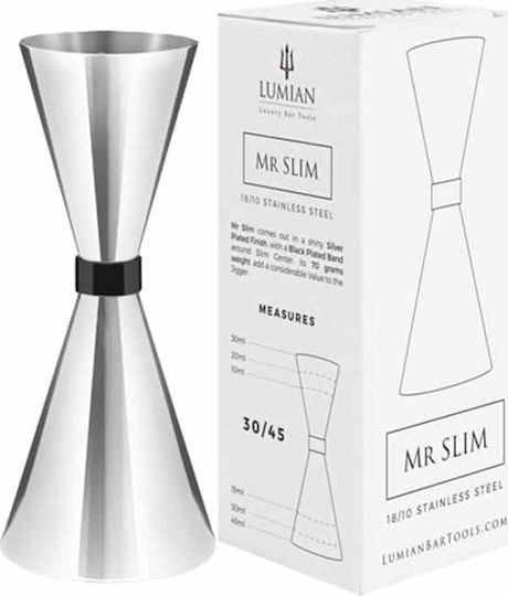 Lumian Διπλή Μεζούρα Ποτών με Χωρητικότητα 30/45ml Silver