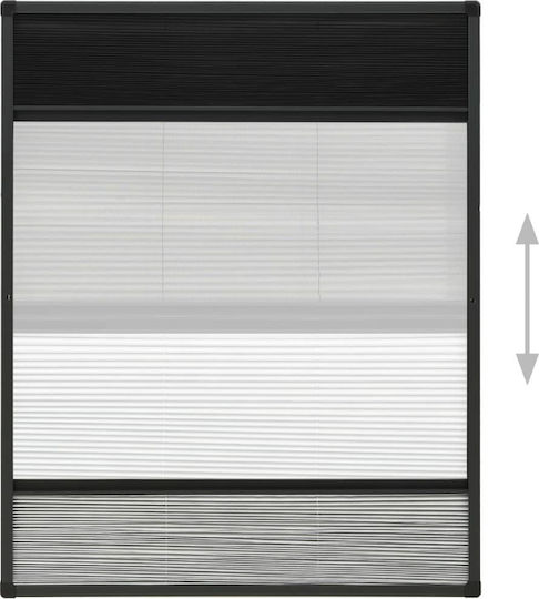 vidaXL Mosquito Net Window Pleated Fiberglass Black with Frame 100x80cm