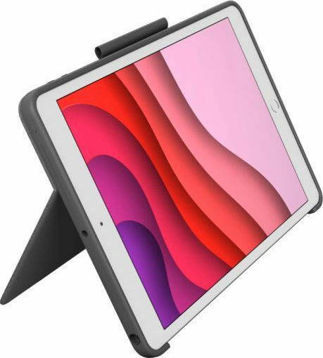 Logitech Combo Touch Flip Cover με Πληκτρολόγιο στα Αγγλικά UK Γκρι (iPad 2019/2020/2021 10.2'')
