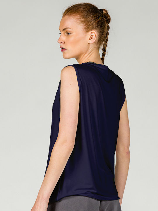 Women's Summer Sleeveless Blouse Navy Blue