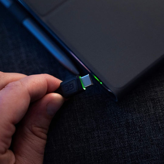 Green Cell Cell Ray Braided / LED USB 2.0 Cable USB-C male - USB-A Μαύρο 2m KABGC13