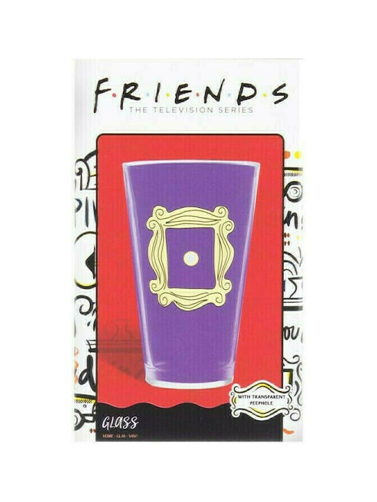 Paladone Friends Frame Ποτήρι Νερού από Γυαλί σε Μωβ Χρώμα