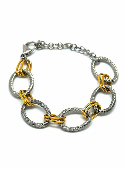 Visetti Bracelet Chain made of Steel Gold Plated