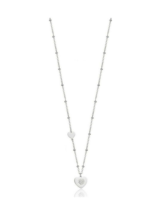 Luca Barra Necklace with design Heart from Gold Plated Steel