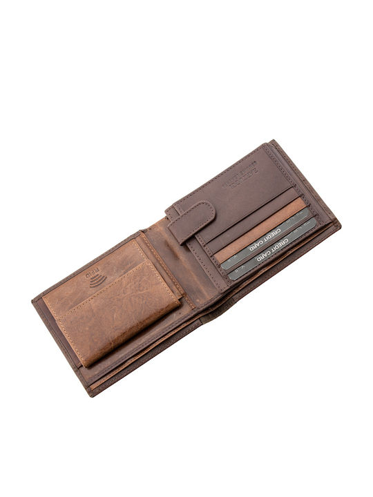 Leather Men's Wallet Classic with RFID Brown