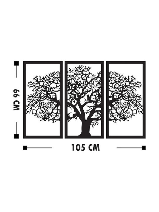 Freebox Διακοσμητική Σιλουέτα Μαύρο από Ξύλο 105x1.5x66cm