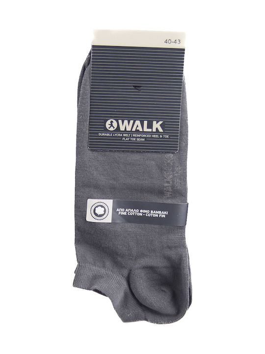 Walk Men's Solid Color Socks Gray