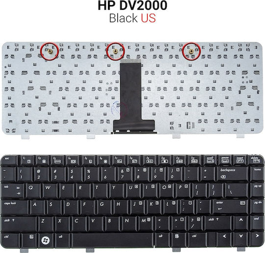 Qoltec Laptop Keyboard for DV2000 without Frame in Black Color 7569