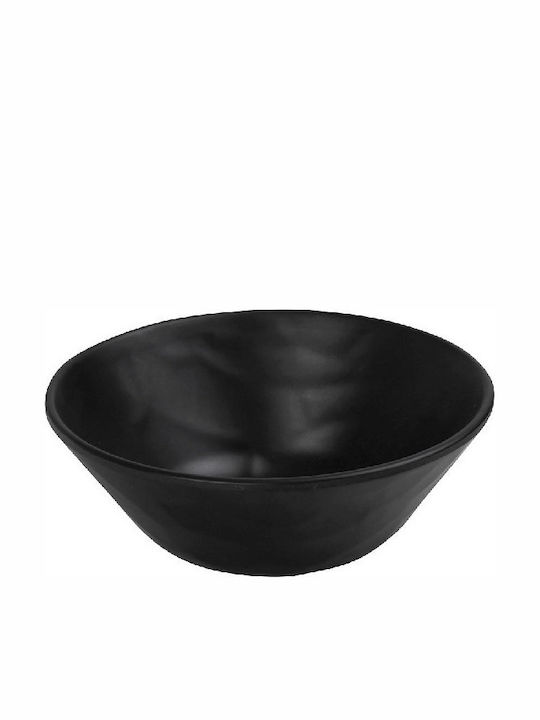 Espiel Wavy Serving Bowl Round Made of Melamine Matte Black with Diameter 15cm 1pcs