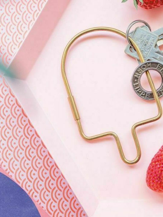 Donkey Metallic Gold Keychain