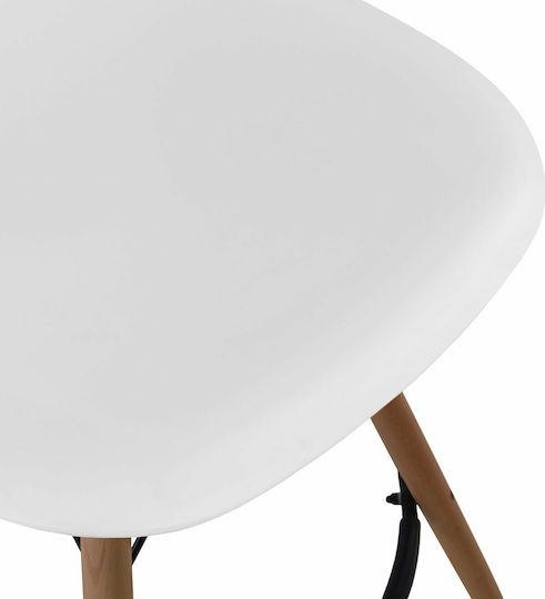 Hocker Bar mit Rückenlehne aus Polypropylen Renata White 4Stück 58x56x107cm
