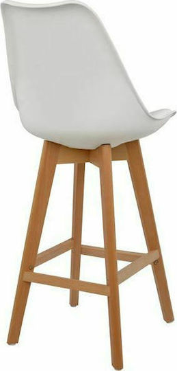 Stool Bar with Backrest made of Polypropylene Vegas White 48x58x105cm