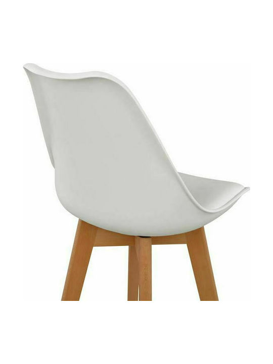 Stool Bar with Backrest made of Polypropylene Vegas White 48x58x105cm