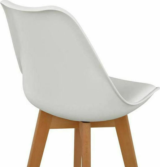 Stool Bar with Backrest made of Polypropylene Vegas White 48x58x105cm